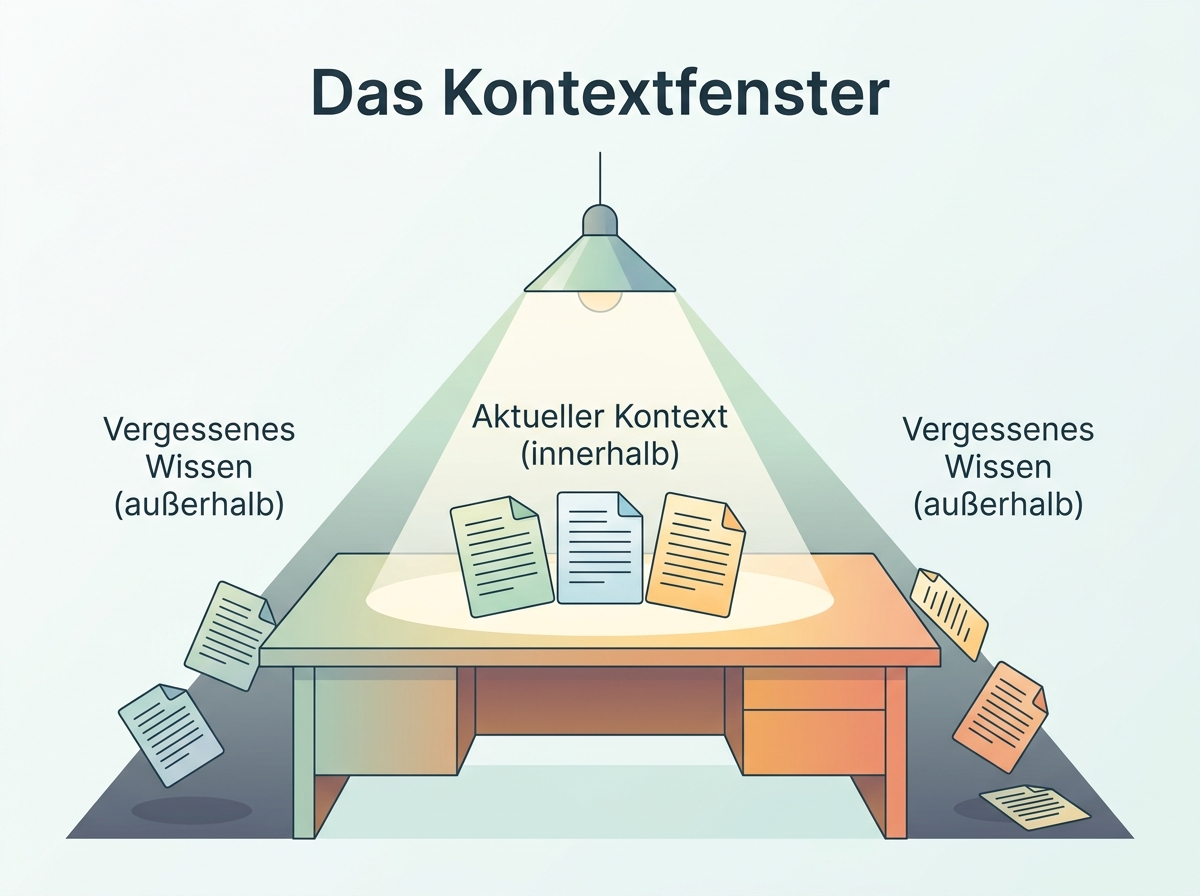 Visualisierung des Kurzzeitgedächtnisses und des Informationsverlusts in der Mitte