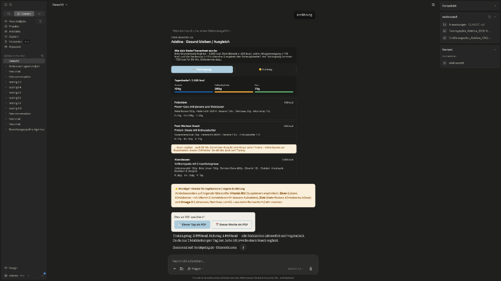 Screenshot von Swim Coach Agent