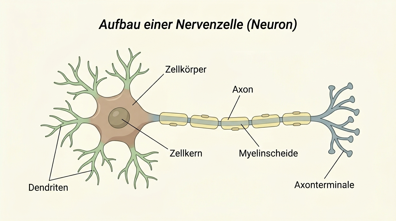 Schematische Darstellung eines Neurons